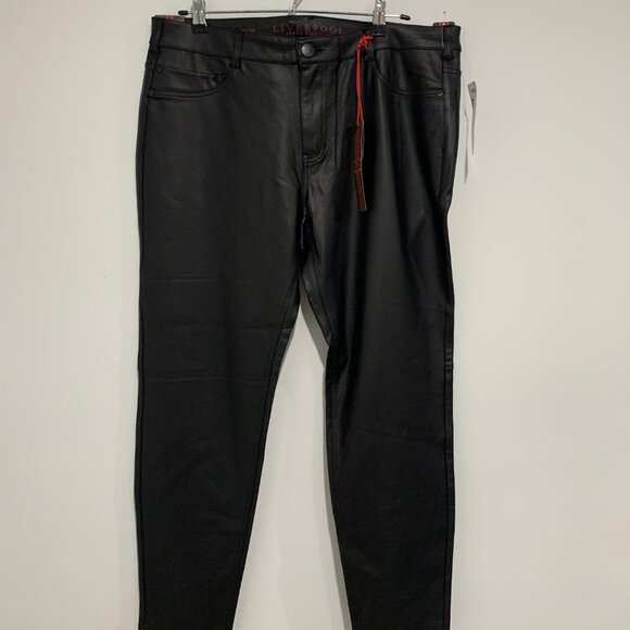 Liverpool Jeans Company Women Leather Pants Size 33/16 Madonna Skinny Leggings - Picture 2 of 9